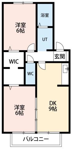 エバーグリーン(2LDK/2階)の間取り写真