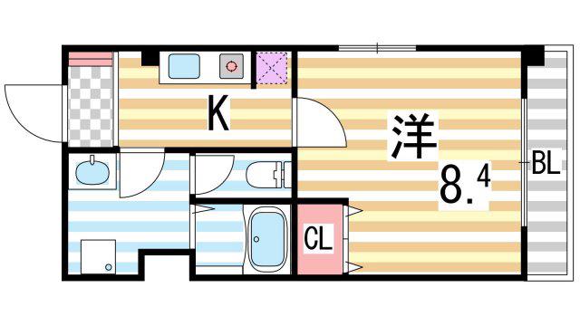 エスポワール オンジ(1K/5階)の間取り写真
