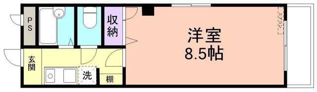 YESTAIN(1K/3階)の間取り写真