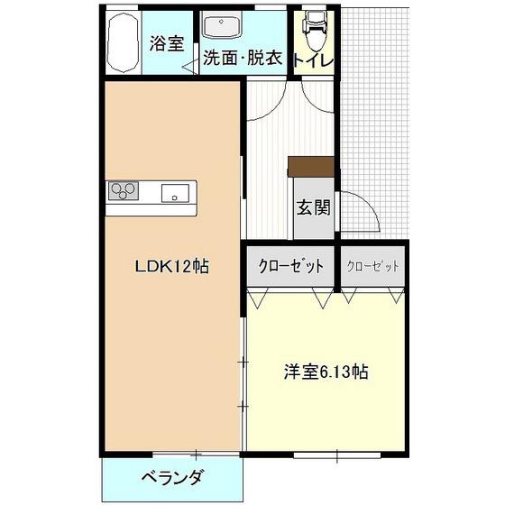 ノーブル館(1LDK/2階)の間取り写真