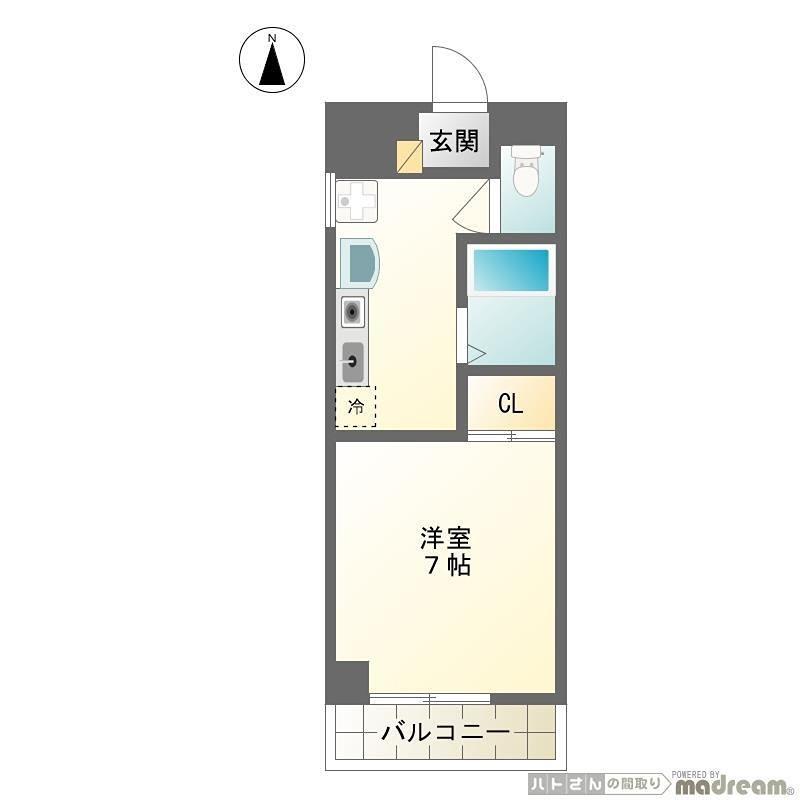 コーポケン(1K/3階)の間取り写真