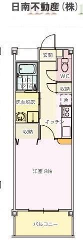 ISLAND中平野(1DK/1階)の間取り写真