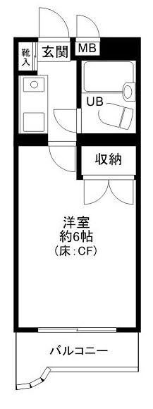 ペガサスマンション富士見ヶ丘(1K/4階)の間取り写真