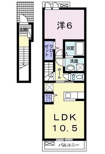 サニ-ハウス(1LDK/2階)の間取り写真
