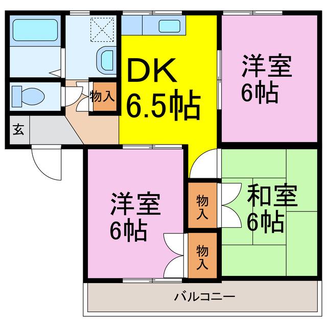プライム10(3DK/2階)の間取り写真
