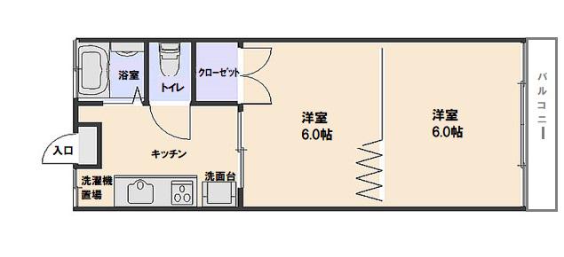 パークサイドヴィレッジ(2K/2階)の間取り写真