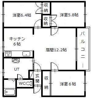 ブルーム・ヴィラ(3LDK/1階)の間取り写真