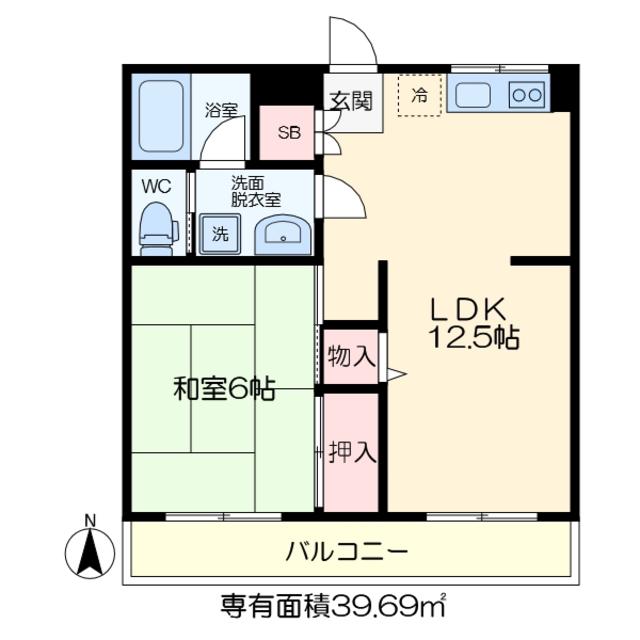 ベンベヌート吉沢(1LDK/3階)の間取り写真