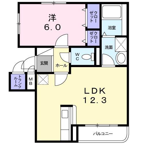 ブリーゼ920(1LDK/4階)の間取り写真