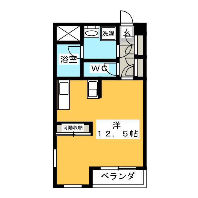 FINE(ワンルーム/2階)の間取り写真