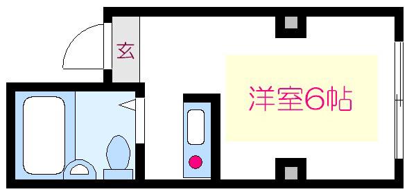 CASA白河(1K/2階)の間取り写真