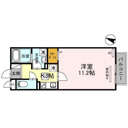 パレスハイジ(1K/1階)の間取り写真