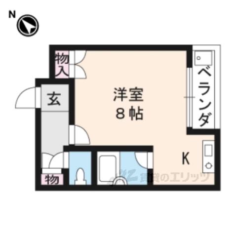 ハイツ立木(ワンルーム/3階)の間取り写真
