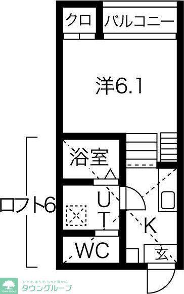 HALFLATS(1K/2階)の間取り写真
