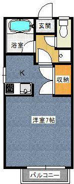 ライラックハイツ(1K/2階)の間取り写真