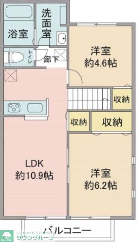 M.STAGEII(2LDK/2階)の間取り写真