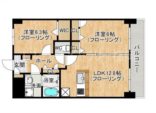 ネルツ飯倉(2LDK/2階)の間取り写真