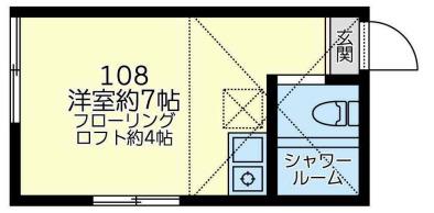 ユナイト本牧ロジータの瞳(ワンルーム/1階)の間取り写真