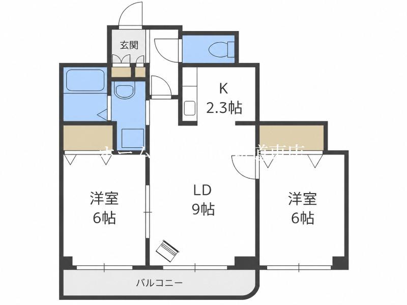 テラセル48(2LDK/3階)の間取り写真