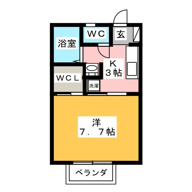 コーポベルウッド(1K/1階)の間取り写真