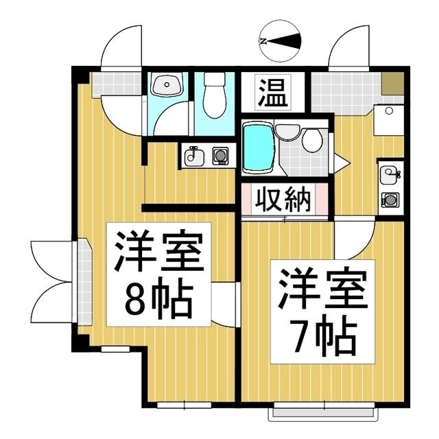 コーポAQA(2K/1階)の間取り写真