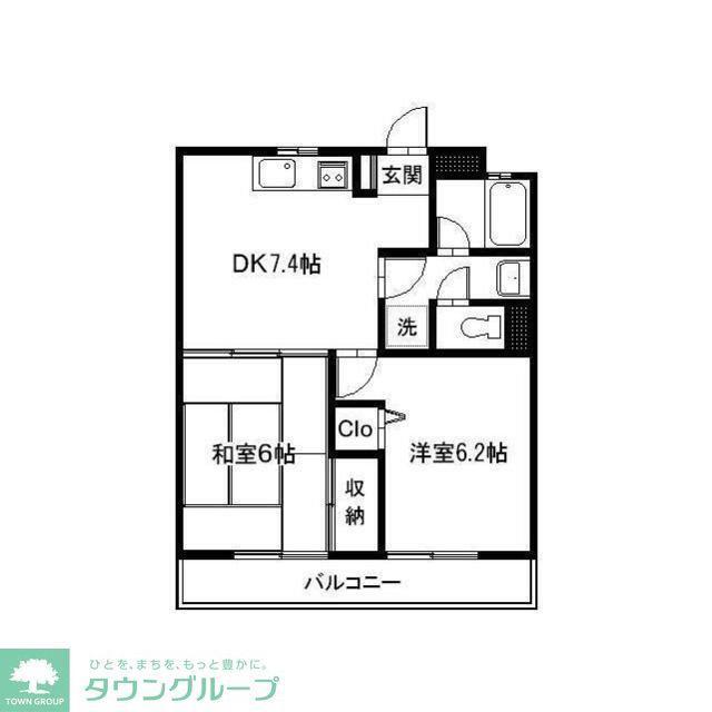 深大寺グリーンハイツ(2DK/2階)の間取り写真