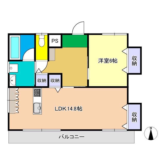 メゾン東邦X(2LDK/2階)の間取り写真