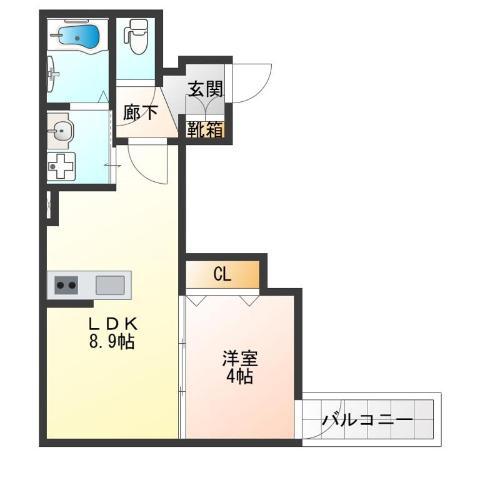 RIO GRANDE(1LDK/2階)の間取り写真