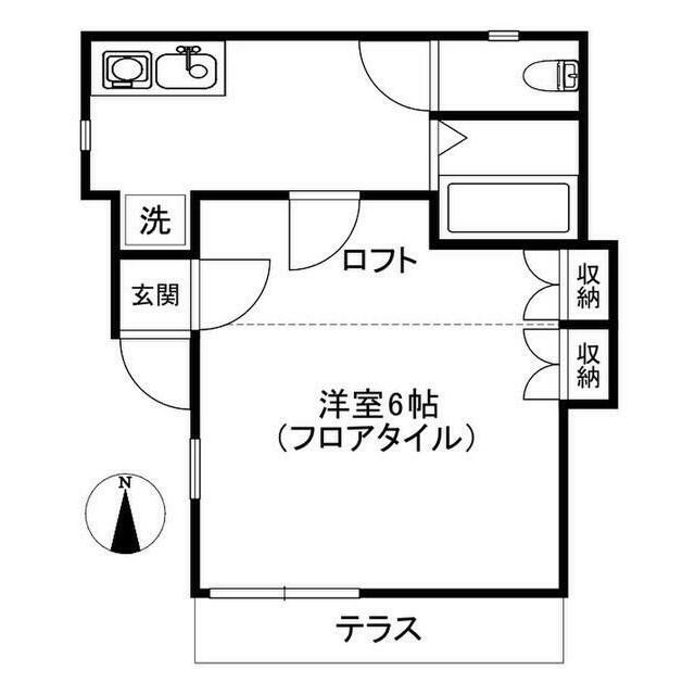 プチハウス(1K/1階)の間取り写真