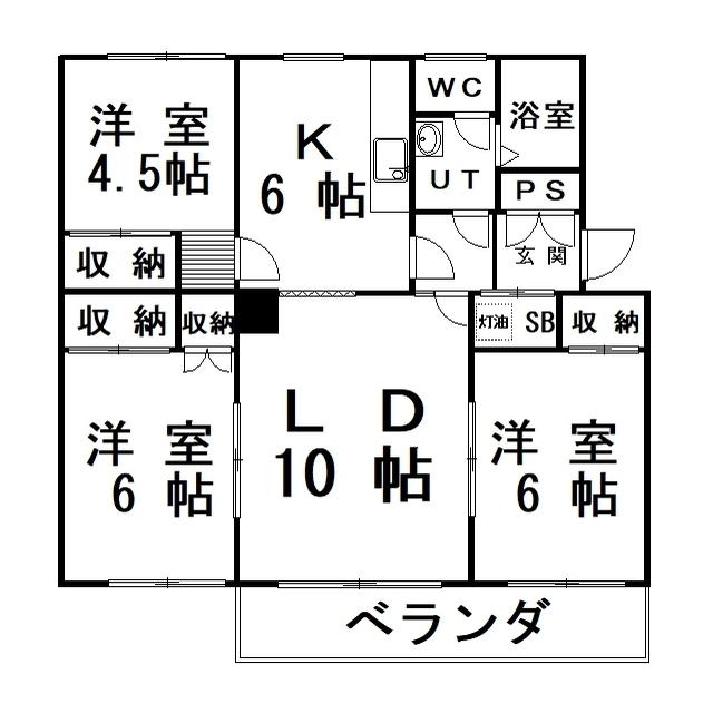 コーポアルト(3LDK/3階)の間取り写真
