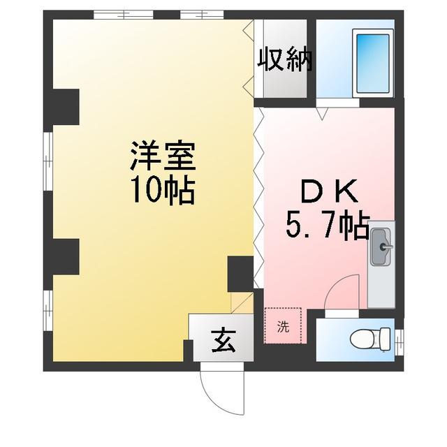 コミュニティ堀越(1DK/3階)の間取り写真
