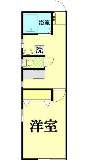 ヴィラ六角橋I(1K/2階)の間取り写真