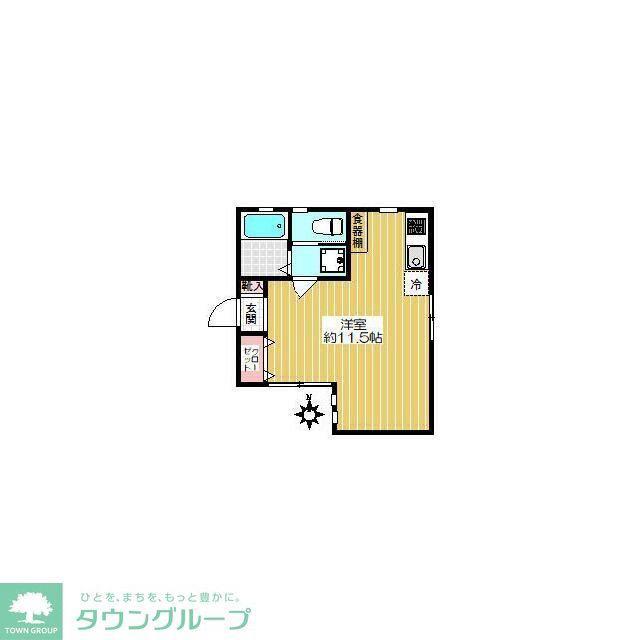 プリオーレ(ワンルーム/1階)の間取り写真