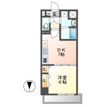 コンセール葵(1DK/7階)の間取り写真