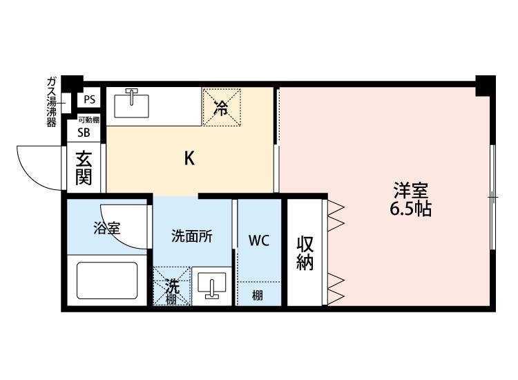 ドルチェヴィータOY(1K/2階)の間取り写真