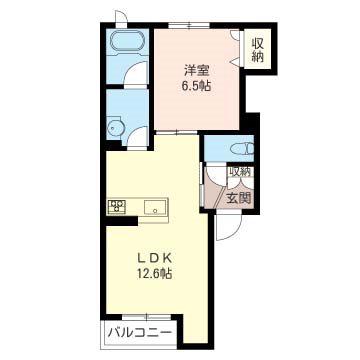 シャーメゾン イルマーレ(1LDK/2階)の間取り写真