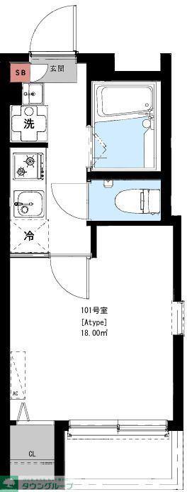 OVEST(1K/3階)の間取り写真