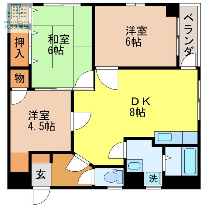 パセオ34(3DK/2階)の間取り写真