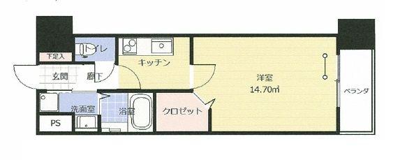アークデュオ福島万世町(1K/5階)の間取り写真