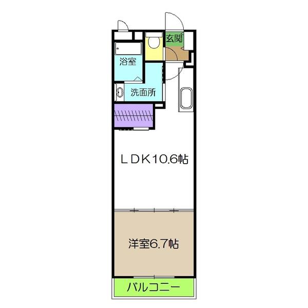 ベレオグート(1LDK/1階)の間取り写真