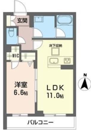 アルフラットコート(1LDK/1階)の間取り写真