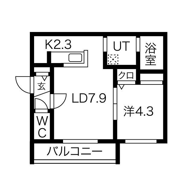 ASTER MOTOMACI(1LDK/2階)の間取り写真