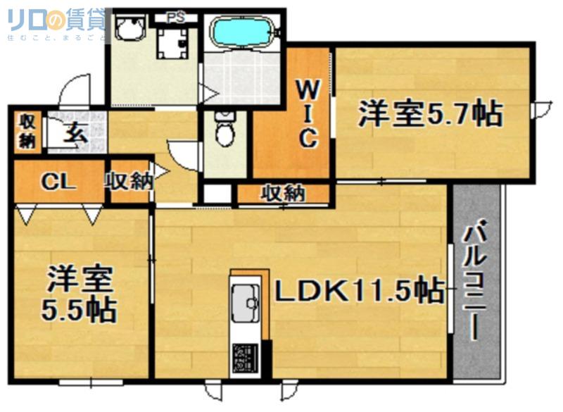 メゾンプレジール(2LDK/3階)の間取り写真