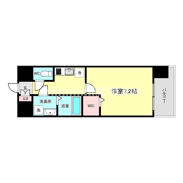LOUIS RESIDENCE 天王寺町北(1K/9階)の間取り写真