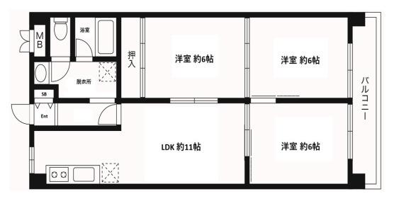 クレール西町(5LDK/1階)の間取り写真