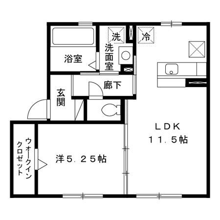 ルーチェ・28A(1LDK/1階)の間取り写真