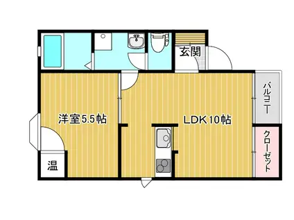 メゾンフォルテB(1LDK/2階)の間取り写真