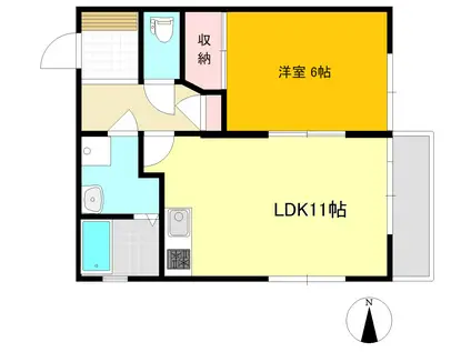 エンゼル本山(1LDK/4階)の間取り写真