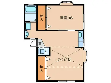 さくらAP-V(1LDK/2階)の間取り写真