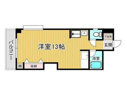 ミカサビル(ワンルーム/3階)の間取り写真